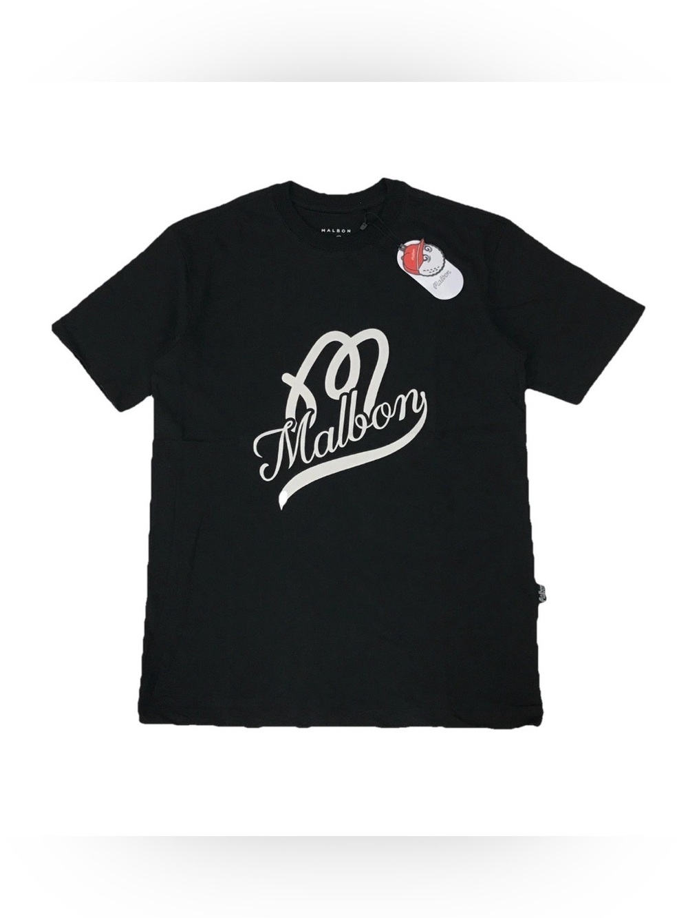 Malbon Script Logo Shirt Mens Medium M Black Beams Golf Collection Graphic BNWT!